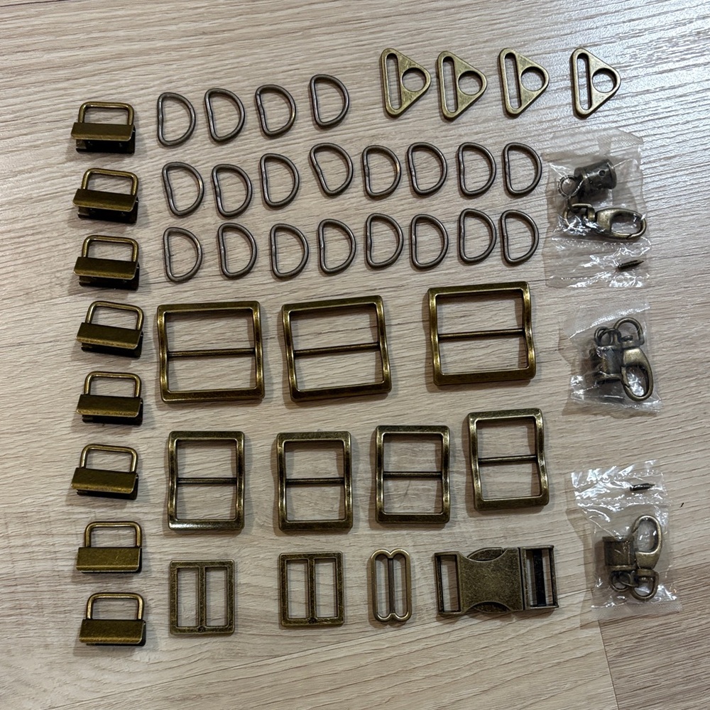 Bundle of hardware for bag making || antique bronze